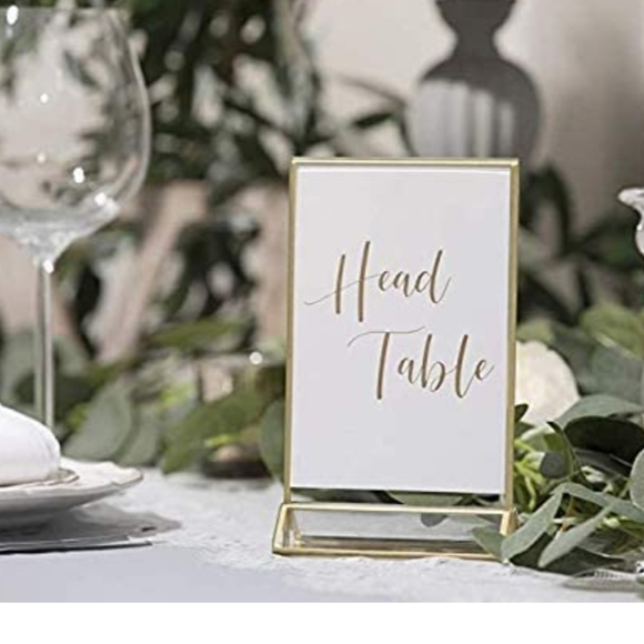 Acrylic Sign Holders with Gold Border,Double Sided Clear Frame,Perfect - Picture 5 of 6